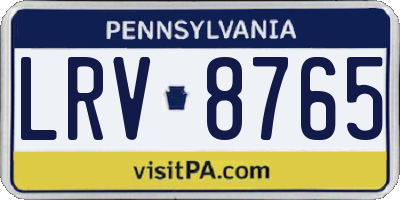 PA license plate LRV8765