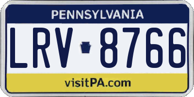 PA license plate LRV8766