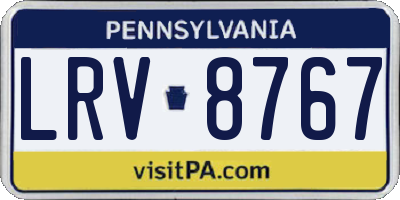 PA license plate LRV8767