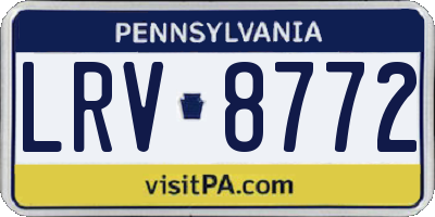 PA license plate LRV8772
