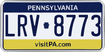 PA license plate LRV8773