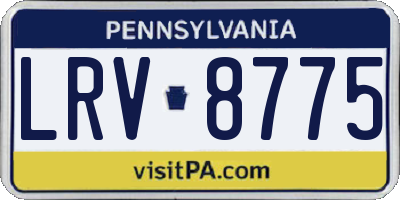 PA license plate LRV8775