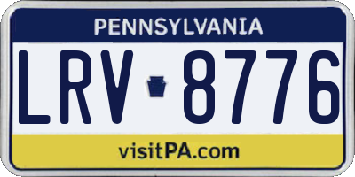 PA license plate LRV8776