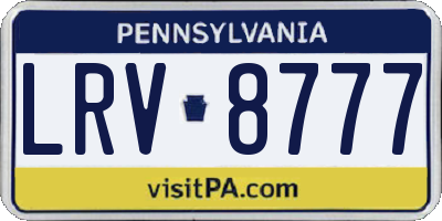PA license plate LRV8777
