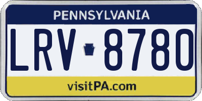 PA license plate LRV8780