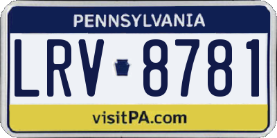 PA license plate LRV8781