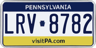 PA license plate LRV8782