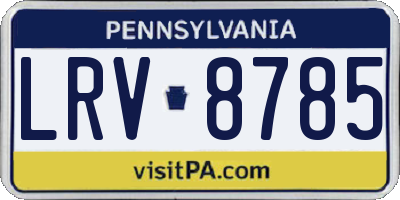 PA license plate LRV8785