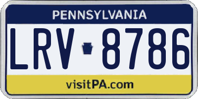 PA license plate LRV8786