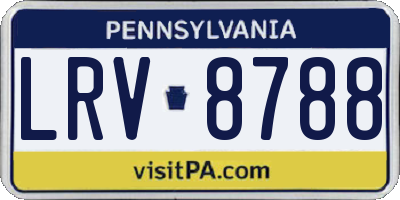 PA license plate LRV8788