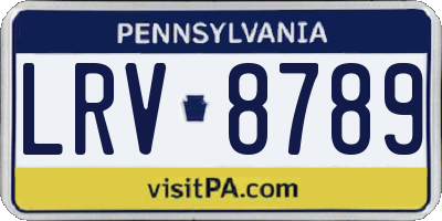 PA license plate LRV8789