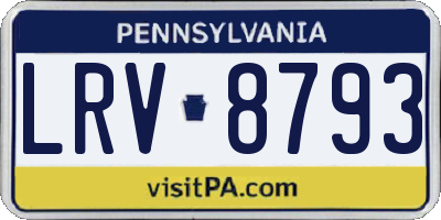PA license plate LRV8793