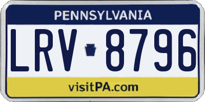 PA license plate LRV8796