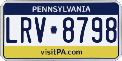 PA license plate LRV8798