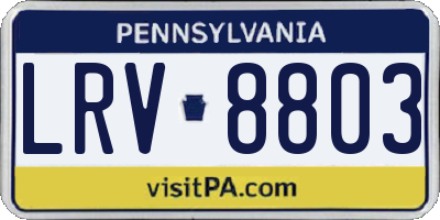 PA license plate LRV8803