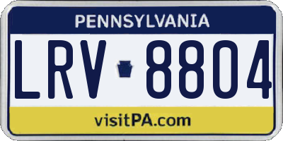 PA license plate LRV8804