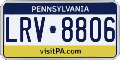 PA license plate LRV8806