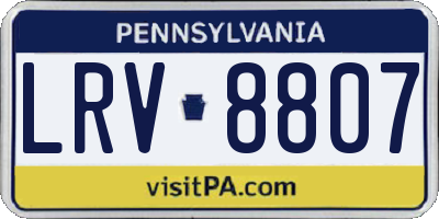 PA license plate LRV8807