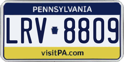 PA license plate LRV8809