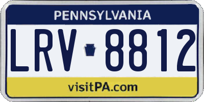 PA license plate LRV8812