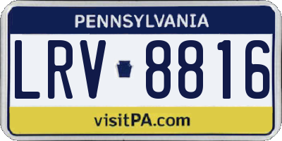 PA license plate LRV8816