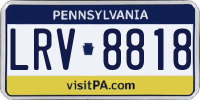 PA license plate LRV8818