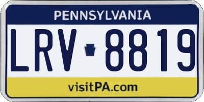 PA license plate LRV8819