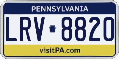 PA license plate LRV8820