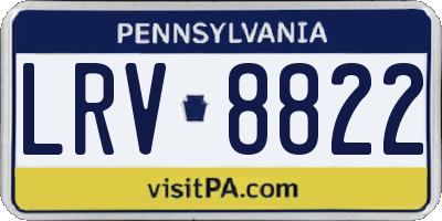 PA license plate LRV8822