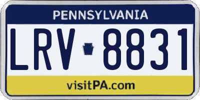 PA license plate LRV8831