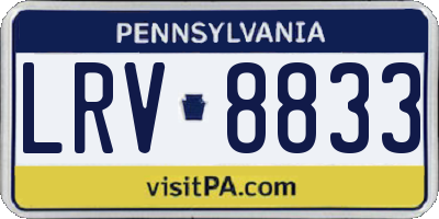 PA license plate LRV8833