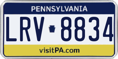 PA license plate LRV8834
