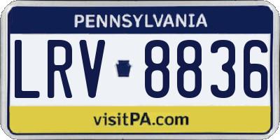PA license plate LRV8836