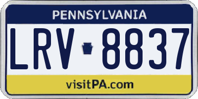 PA license plate LRV8837
