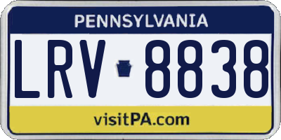 PA license plate LRV8838