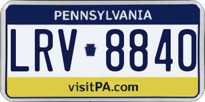PA license plate LRV8840