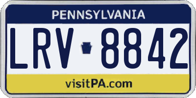 PA license plate LRV8842
