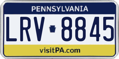 PA license plate LRV8845