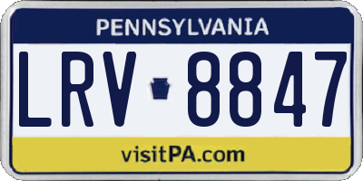 PA license plate LRV8847