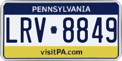 PA license plate LRV8849