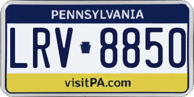 PA license plate LRV8850