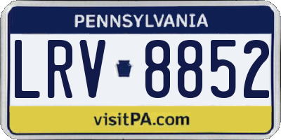 PA license plate LRV8852