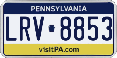 PA license plate LRV8853