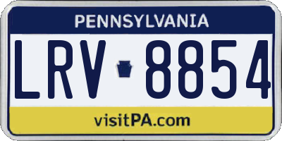 PA license plate LRV8854