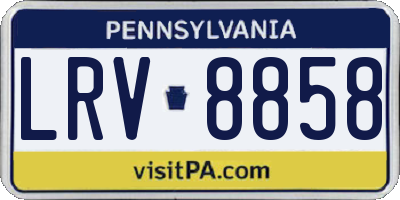 PA license plate LRV8858