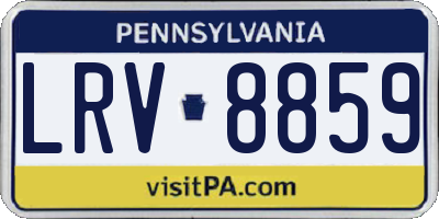 PA license plate LRV8859