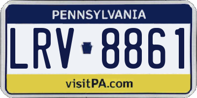 PA license plate LRV8861