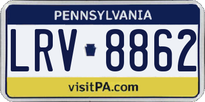 PA license plate LRV8862