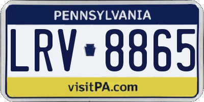 PA license plate LRV8865