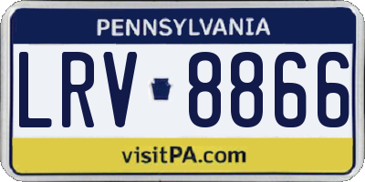 PA license plate LRV8866